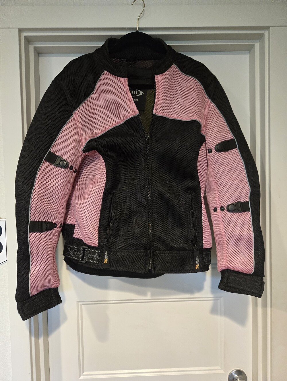 Xelement Pink and Black Mesh Armored Motorcycle Jacket. Size L